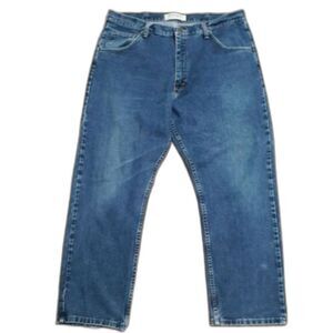 Wrangler Mens Sz 40X30 Regular Fit Premium Denim Blue Jeans